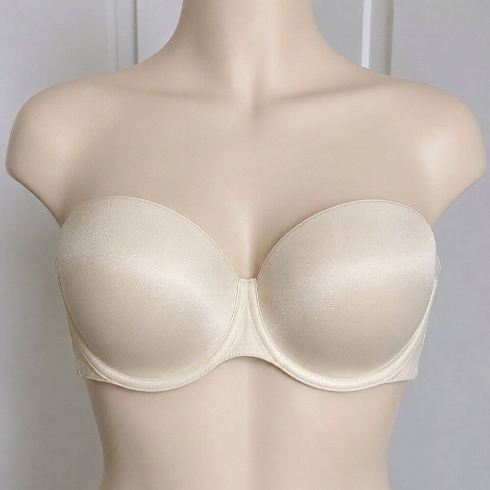 Cacique Intimates 46C Strapless Bra Nude Beige Smooth Underwire Plus Size